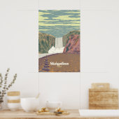 Skogafoss IJsland Reisposter Poster (Keuken)