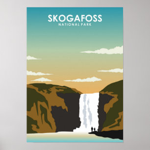 Skogafoss IJsland Waterfall Travel Poster