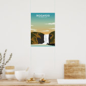 Skogafoss IJsland Waterfall Travel Poster (Keuken)