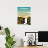 Skogafoss IJsland Waterfall Travel Poster (Thuiskantoor)
