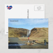 Skógafoss Waterfall, IJsland Briefkaart (Voorkant / Achterkant)