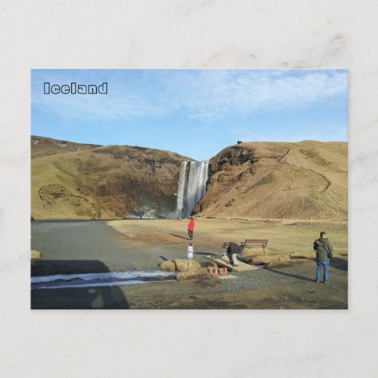 Skógafoss Waterfall, IJsland Briefkaart (Voorkant)