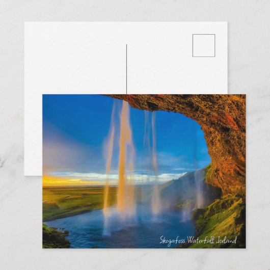 Skogafoss Waterfall, IJsland Feestdagenkaart (Voorkant / Achterkant)