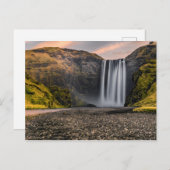 Skogafoss Waterval in de zondagsopstand Briefkaart (Voorkant / Achterkant)