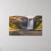 Skogafoss Waterval in de zondagsopstand Canvas Afdruk (Voorkant)