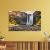 Skogafoss Waterval in de zondagsopstand Canvas Afdruk (Insitu (Woonkamer))
