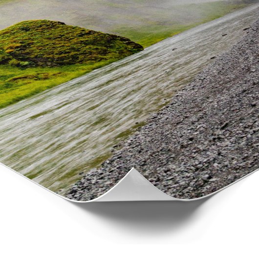 Skogafoss waterval in IJsland Poster (Hoek)