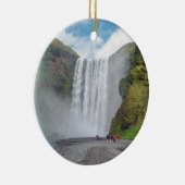 Skogafoss waterval - Skogar dorp, IJsland Keramisch Ornament (Rechts)