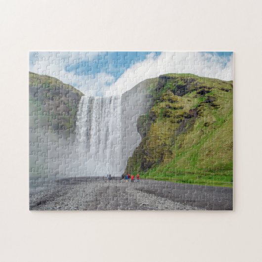 Skogafoss waterval - Skogar dorp, IJsland Legpuzzel (Horizontaal)