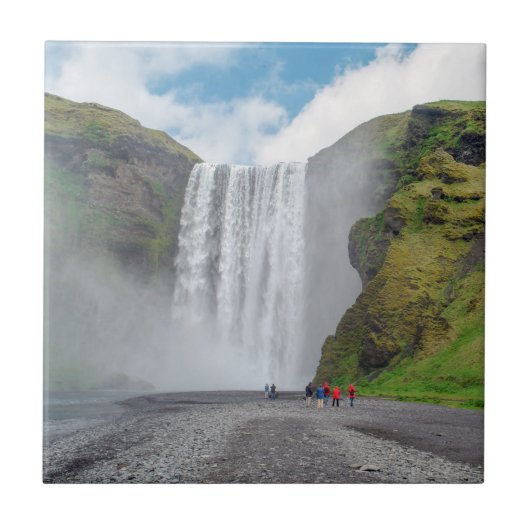Skogafoss waterval - Skogar dorp, IJsland Tegeltje (Voorkant)