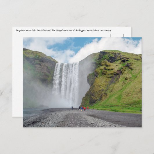 Skogafoss waterval - Skogar, IJsland Briefkaart (Voorkant / Achterkant)