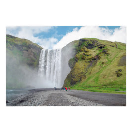 Skogafoss waterval - Skogar, IJsland Foto Afdruk