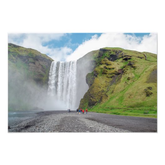 Skogafoss waterval - Skogar, IJsland Foto Afdruk (Voorkant)