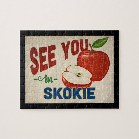 Skokie Illinois Apple - Vintage Travel Legpuzzel (Horizontaal)