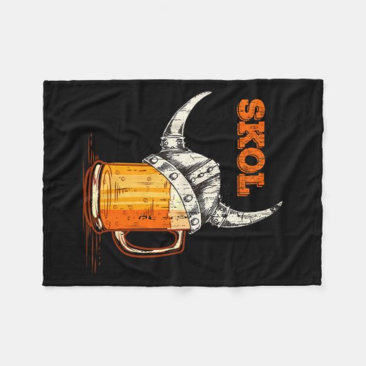 Skol Nordic Viking Helmet Drinking Gl Fleece Deken (Voorkant (Horizontaal))