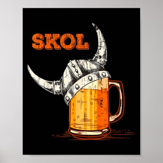 Skol Nordic Viking Helmet Drinking Gl  Poster (Voorkant)