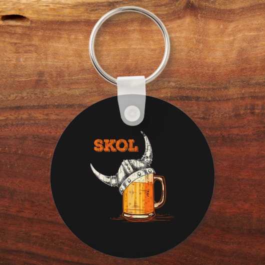 Skol Nordic Viking Helmet Drinking Gl Sleutelhanger (Voorkant)