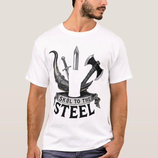 Skol to the Steel - Het embleem van het krijgersfe T-shirt (Voorkant)