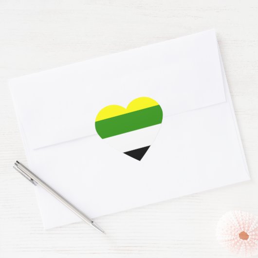 Skolioseksuele Pride Hart Sticker (Envelop)