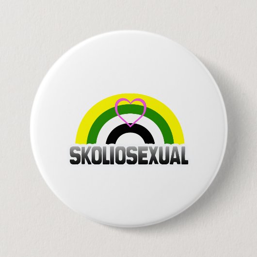 Skolioseksuele trots ronde button 7,6 cm (Voorkant)