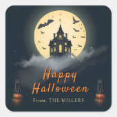 Skoopy Cat Moonlit Manor Halloween Sticker (Voorkant)