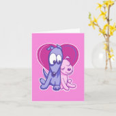 Skootle en Moon Pink Valentijns's 4x5,6" Kaart (Gele Bloem)