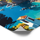 Skopelos Griekenland Reizen Kunst Vintage Illustra Poster (Hoek)