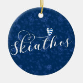 Skopelos met Griekse vlag Keramisch Ornament (Voorkant)