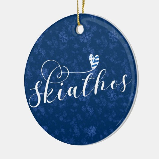 Skopelos met Griekse vlag Keramisch Ornament (Links)