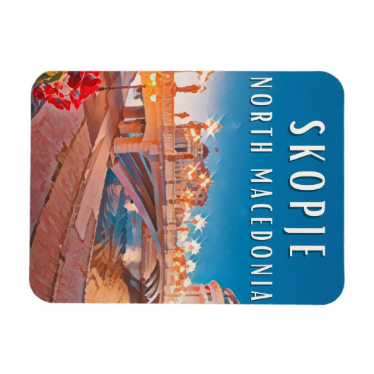 Skopje, brugstad magneet (Horizontaal)