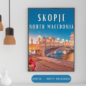 Skopje, brugstad poster