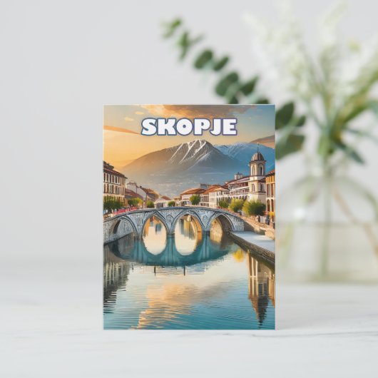 Skopje, het bloeiende hart van Noord-Macedonië Briefkaart (Staand voorkant)