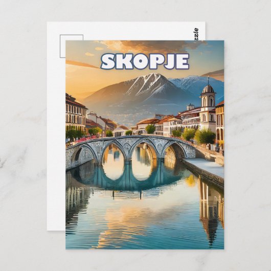 Skopje, het bloeiende hart van Noord-Macedonië Briefkaart (Voorkant / Achterkant)