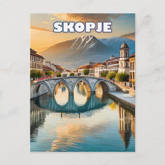 Skopje, het bloeiende hart van Noord-Macedonië Briefkaart (Voorkant)