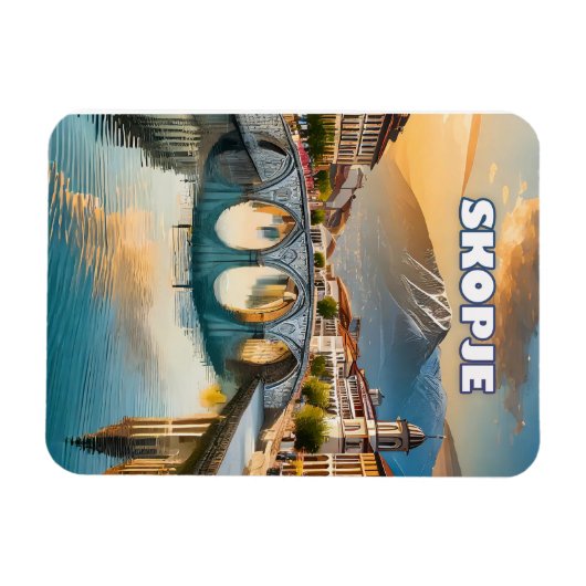 Skopje, het bloeiende hart van Noord-Macedonië Magneet (Horizontaal)