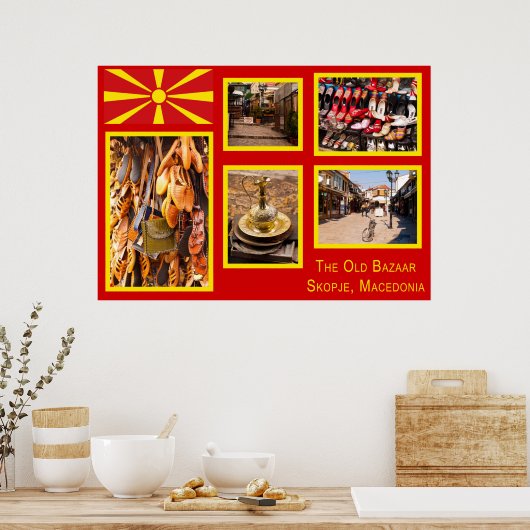 Skopje, Noord-Macedonië Old Bazaar Poster (Keuken)