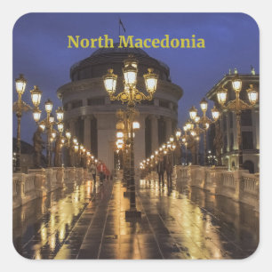 Skopje, Noord-Macedonië Vierkante Sticker