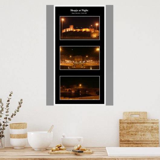 Skopje 's nachts poster (Keuken)