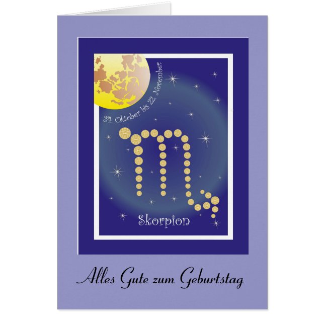 Skorpion 24. Oktober bis 22. November Karte (Voorkant)