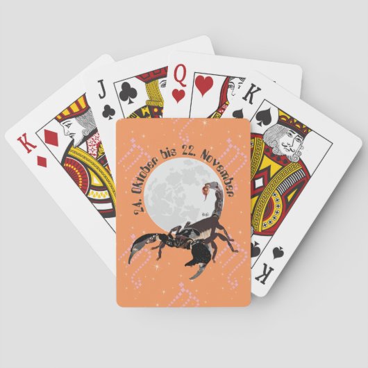 Skorpion 24. Oktober bis 22. November Kartenspiel Speelkaarten (Achterkant)