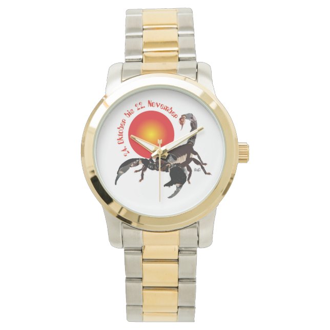 Skorpion 24. Oktober bis 22. November Uhr Horloge (Voorkant)