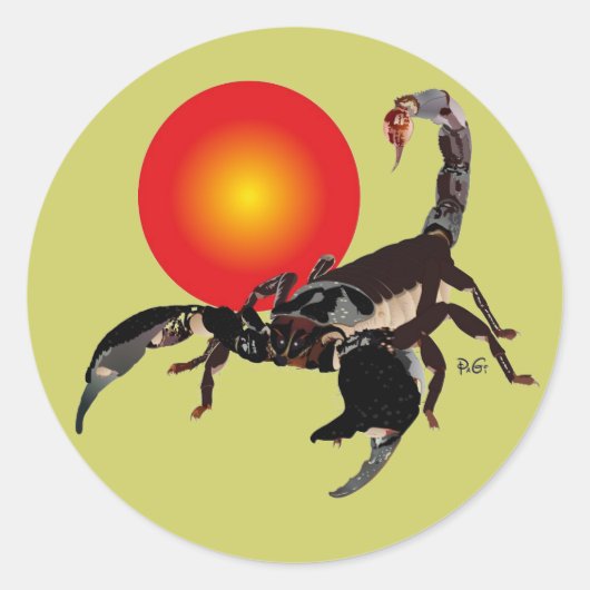 Skorpion Aufkleber Ronde Sticker (Voorkant)