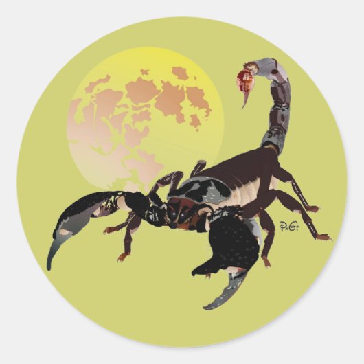 Skorpion Aufkleber Ronde Sticker (Voorkant)