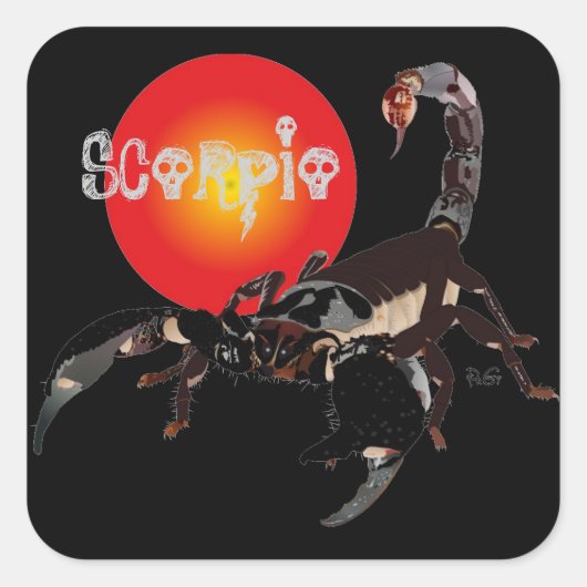 Skorpion Aufkleber Vierkante Sticker (Voorkant)