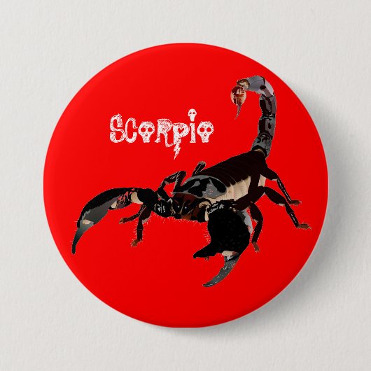 Skorpion-Buttonnen Ronde Button 7,6 Cm (Voorkant)