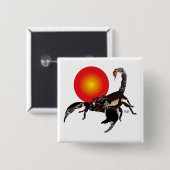 Skorpion-Buttonnen Vierkante Button 5,1 Cm (Voorkant /achterkant)