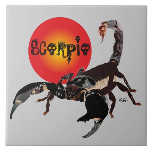 Skorpion Keramik Fotofliese Tegeltje (Voorkant)