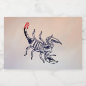 Skorpion mit rotem Stachel Likeurfles Etiket (Enkel label)