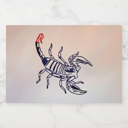 Skorpion mit rotem Stachel Likeurfles Etiket (Enkel label)