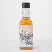 Skorpion mit rotem Stachel Likeurfles Etiket (Voorkant)